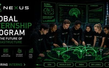 Students and young technology professionals collaborate during the NEXUS AIDC Global Internship Program focused on AI infrastructure and data center operations.