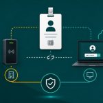 Illustration of converged physical and digital identity management with enterprise access control, HID and FIDO Alliance.