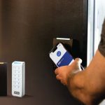 HID Mobile Access app used with a mobile-ready access control reader supporting Seos digital credentials