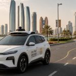 Autonomous vehicle operating on a road in Abu Dhabi