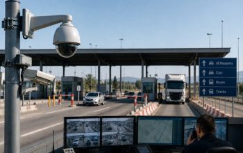 AI-powered border security checkpoint with CCTV surveillance