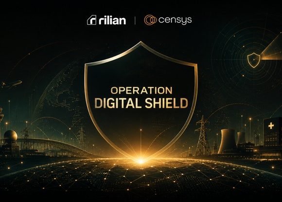 Illustration of Censys and Rilian Operation Digital Shield cybersecurity initiative in the UAE
