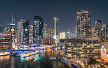 Dubai skyline at night, ranked second in BCG Intelligent Cities Index 2026