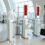 Biometric passenger processing at Emirates Terminal 3 at Dubai International Airport