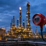 Fixed fire and gas detector installed at an industrial refinery