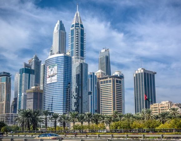 Dubai business district representing Gallagher Security’s Middle East expansion