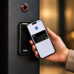 HID mobile access credential used with an access control reader