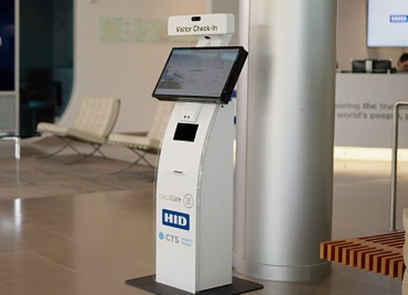 HID, Soloinsight and CTS self-service visitor check-in kiosk