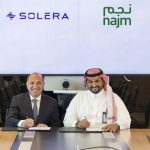 Salman Al-Suhaibani of Najm and Fernando Pernigo of Solera sign AI claims partnership in Saudi Arabia