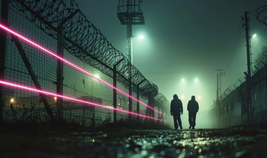 Data center perimeter protected by laser-based intrusion detection