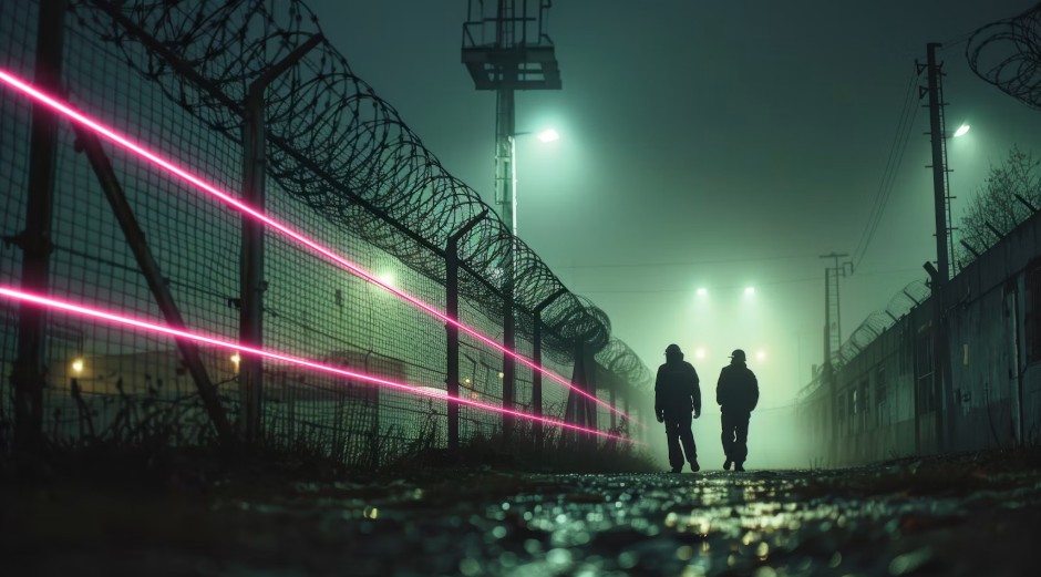 Data center perimeter protected by laser-based intrusion detection