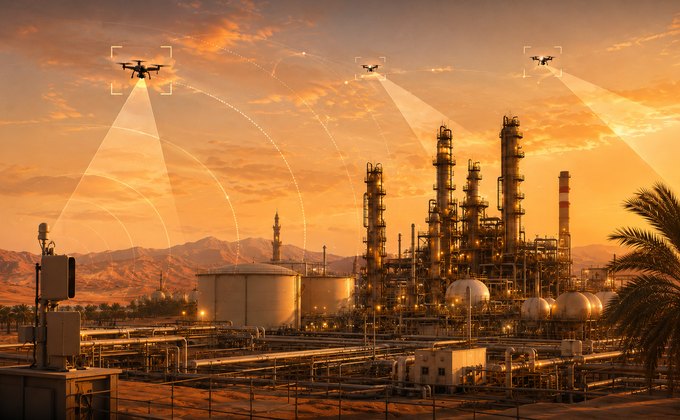 Counter-drone system protecting oil and gas infrastructure in the Middle East