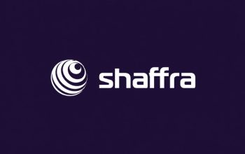 Shaffra logo on purple background