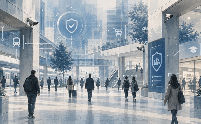 Video surveillance in a public transit and commercial space