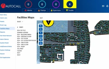 Johnson Controls Autocall Fire Site Administrator fire safety workstation interface
