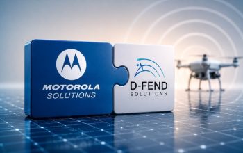 Motorola Solutions and D-Fend Solutions acquisition illustration with drone