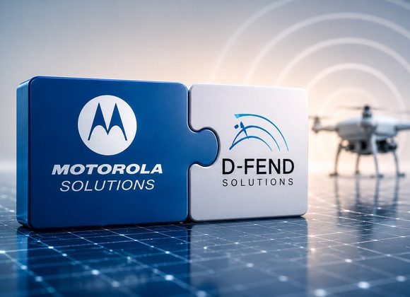 Motorola Solutions and D-Fend Solutions acquisition illustration with drone