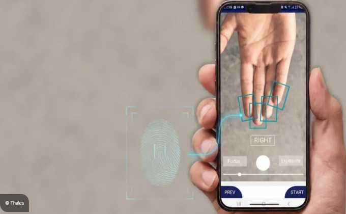 Thales contactless fingerprint capture using a mobile device